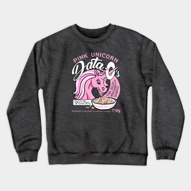 Pink Data Unicorn Crewneck Sweatshirt by chadsuniverse